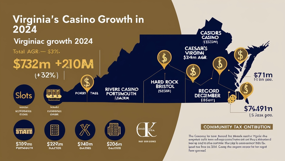 버지니아 카지노, 2024년 매출 급등: 리버스 카지노 포츠머스가 주도